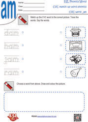 am-cvc-word-and-picture-matching-worksheet